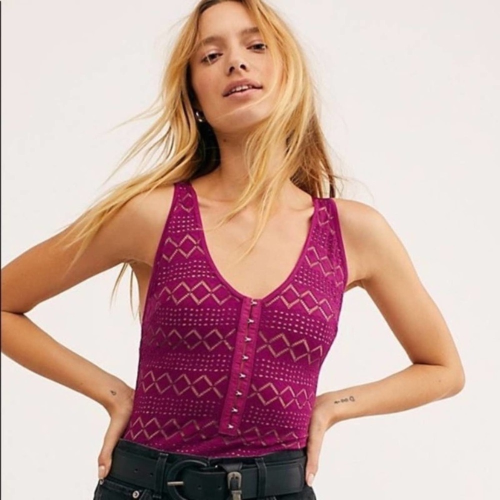 Free People Thank You Never Bodysuit Medium